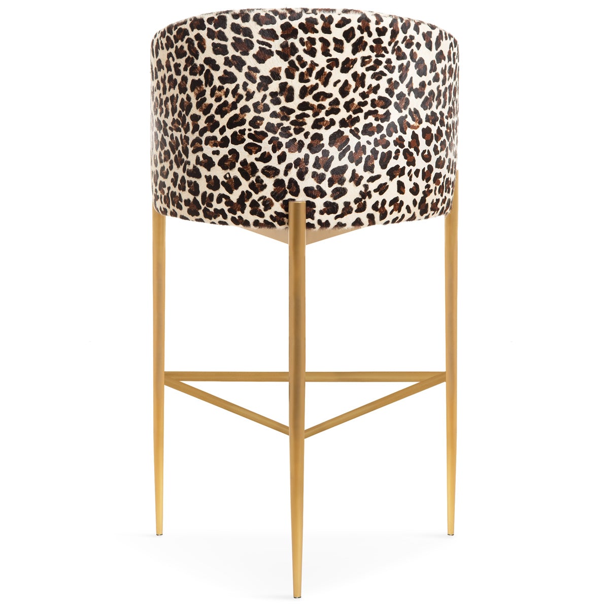 Art Deco Bar and Counter Stool in Leopard Print Cowhide