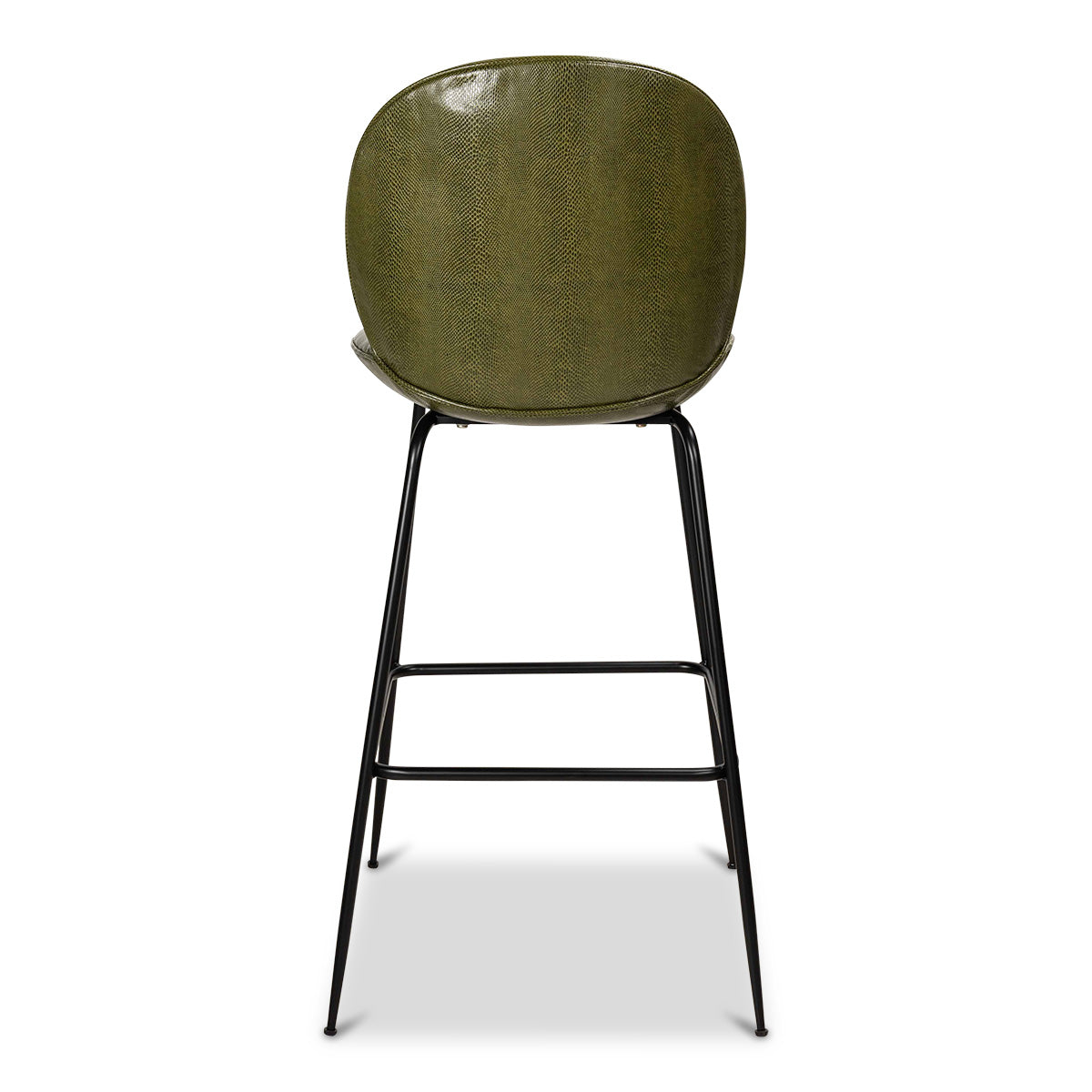 Amalfi Bar Stool in Olive Green Faux Snakeskin