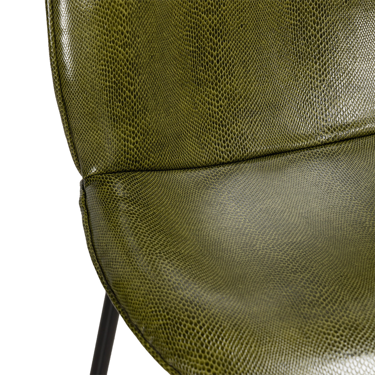 Amalfi Bar Stool in Olive Green Faux Snakeskin