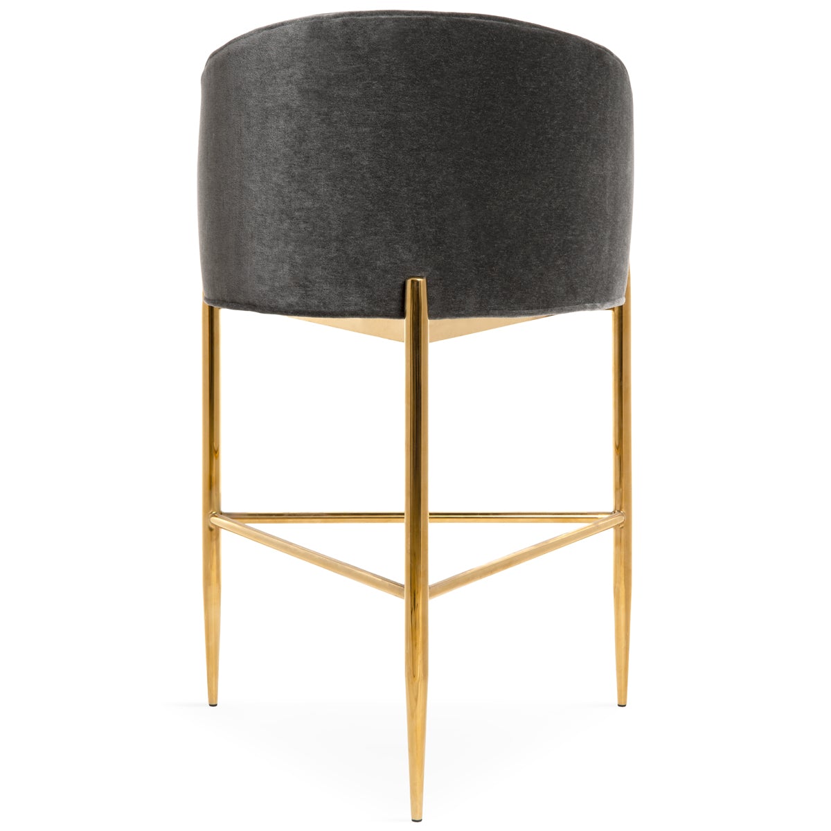 Art Deco Bar and Counter Stool in Mohair