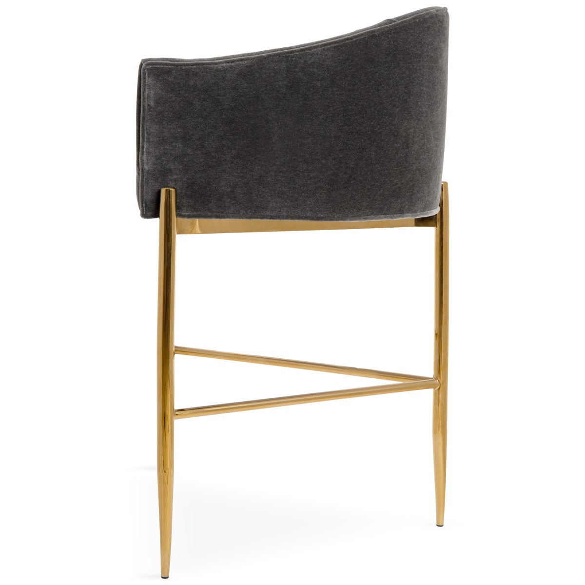 Art Deco Bar and Counter Stool in Mohair