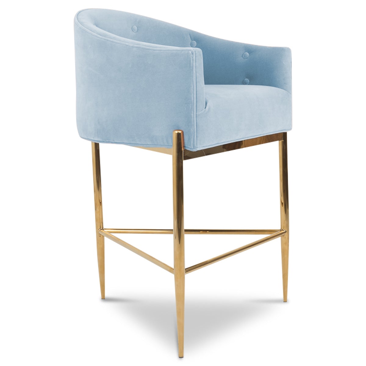 Art Deco Bar and Counter Stool in Velvet