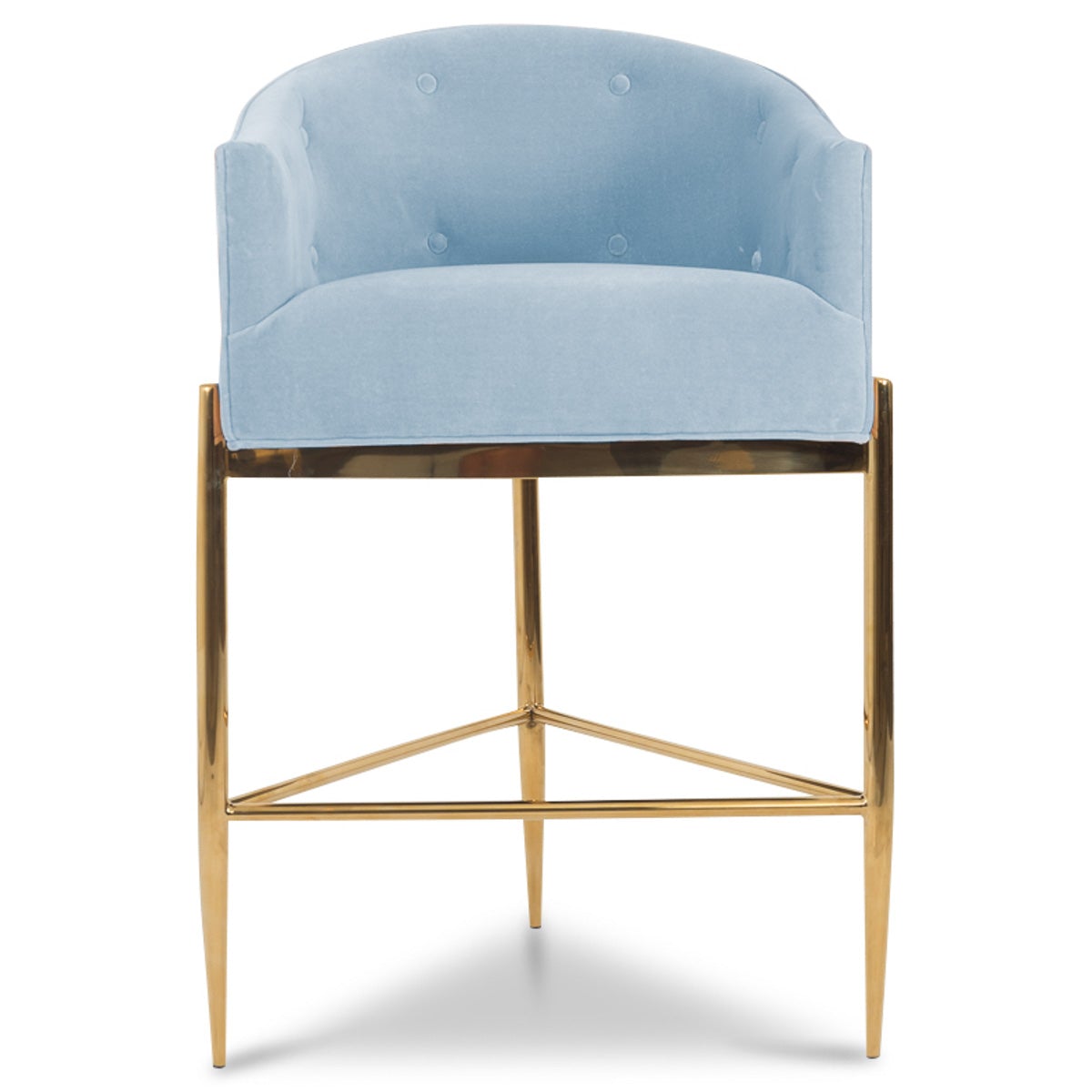 Art Deco Bar and Counter Stool in Velvet