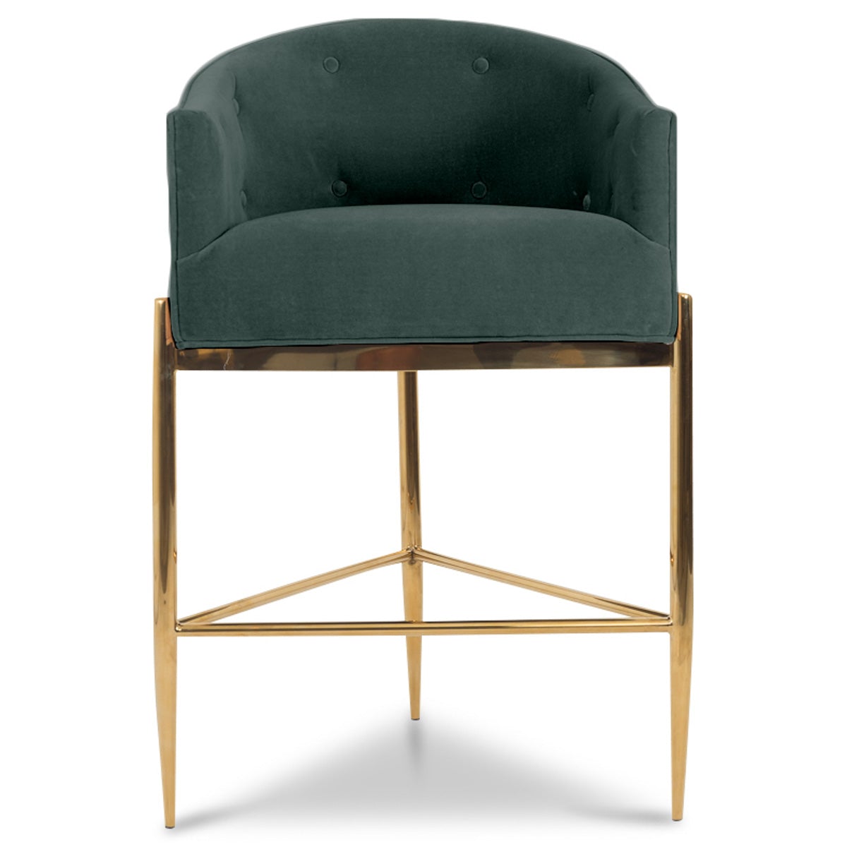 Art Deco Bar and Counter Stool in Velvet