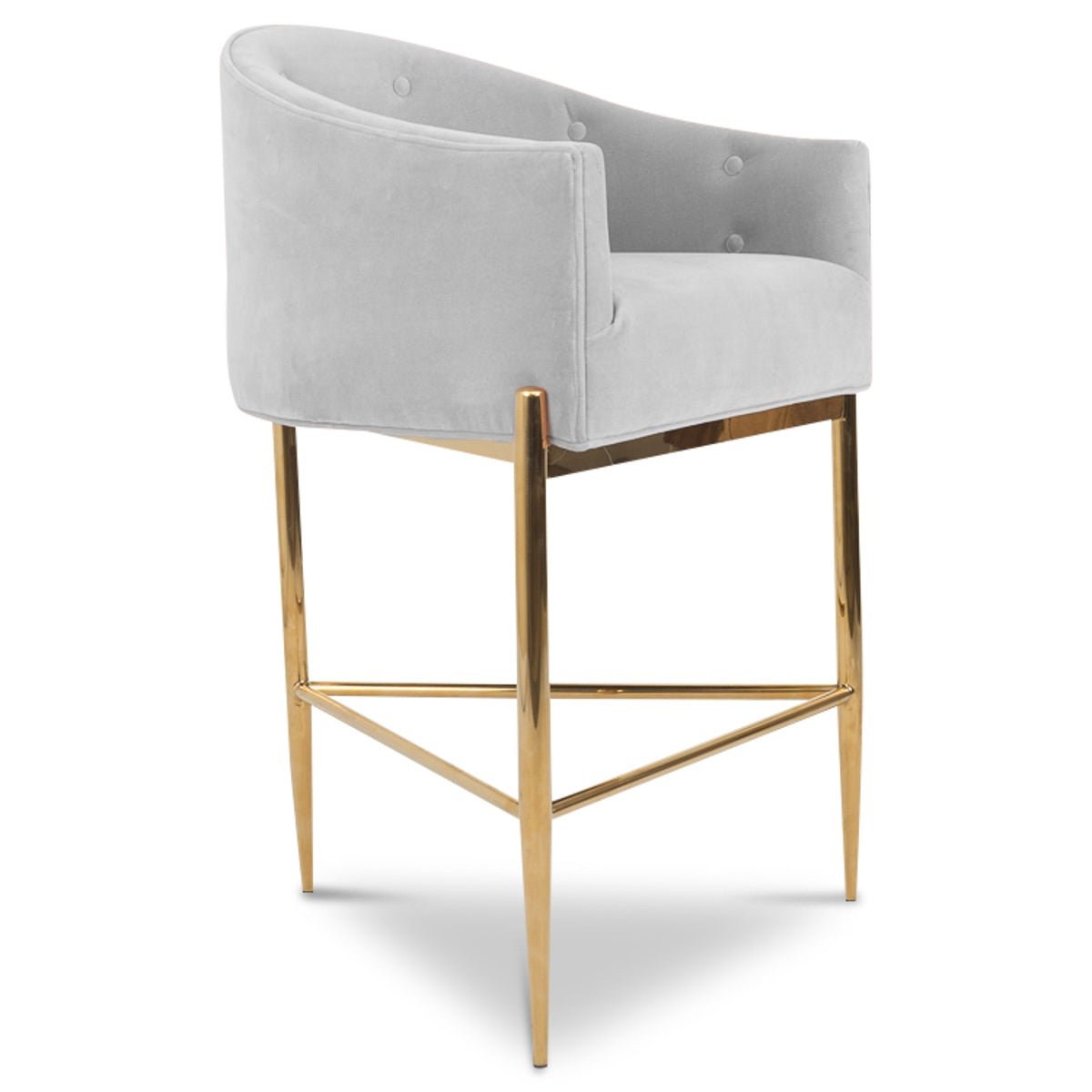 Art Deco Bar and Counter Stool in Velvet