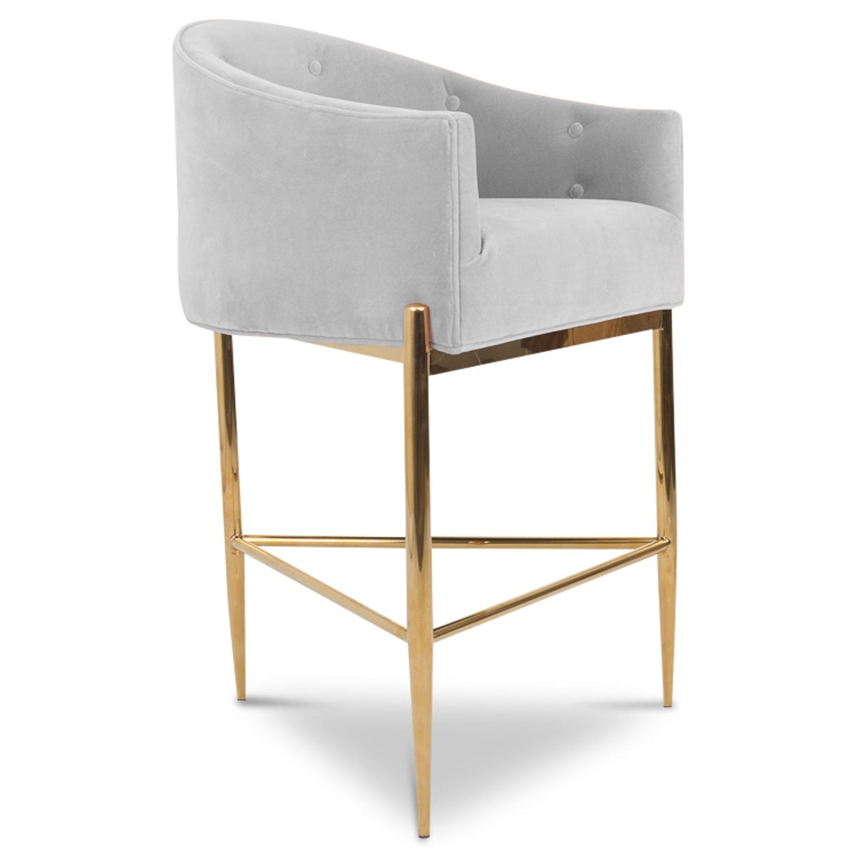 Art Deco Bar and Counter Stool in Velvet