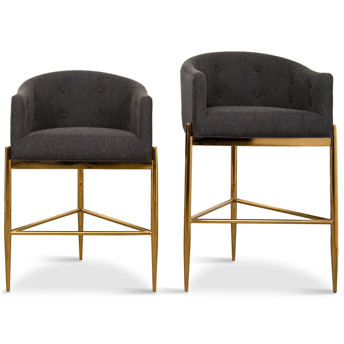 Art Deco Bar and Counter Stool in Linen