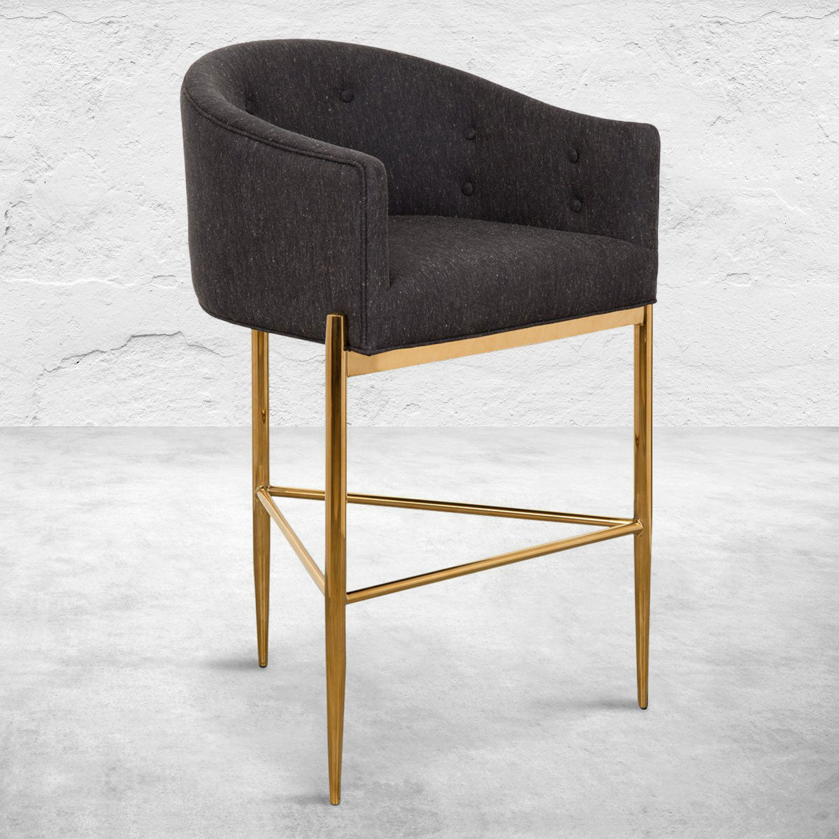 Art Deco Bar and Counter Stool in Linen